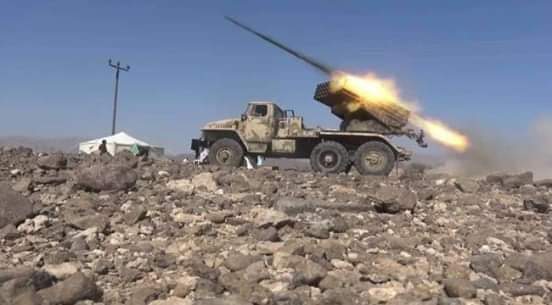 قوات اللواء الأول مقاومة تفشل عدة تسللات، وراجمة الصواريخ  تدك مواقع تمركز المليشيات الحوثية